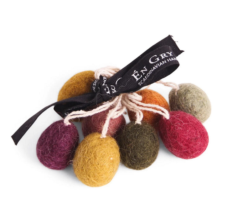 Mini Ostereier Filz, Ostern-Deko - 8 Stück - Anhänger Filz (Gry & Sif)