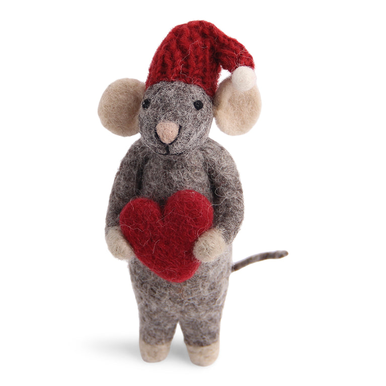 Mäuse Weihnachtsmäuse aus Filz (12cm) - Anhänger (Gry & Sif)