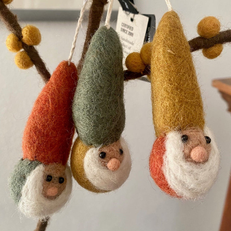 Weihnachtswichtel / Zwerge / Gnome (3 Stück) - Anhänger (Gry & Sif)