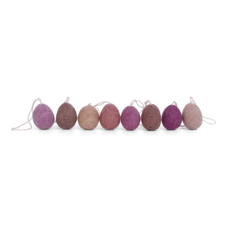 Mini Ostereier Filz, Ostern-Deko - 8 Stück - Anhänger Filz (Gry & Sif)