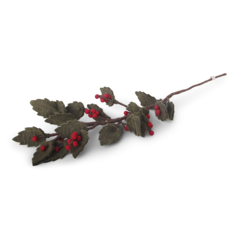 Stechpalme, Mistel-Zweig aus Filz (1 Stück) - Holy - 60 cm (Gry & Sif)