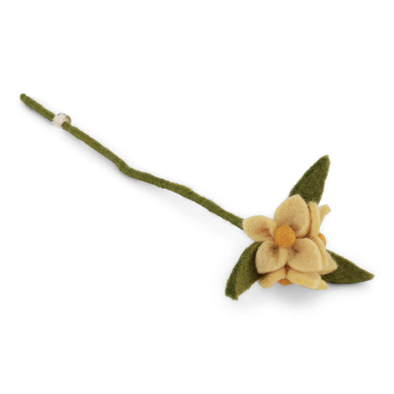 Blütenzweig gelb od. weiß - Filzblüten 35 cm (Gry & Sif)
