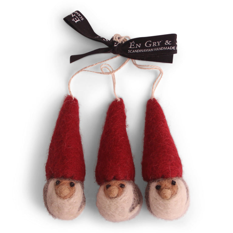 Weihnachtswichtel / Zwerge / Gnome (3 Stück) - Anhänger (Gry & Sif)