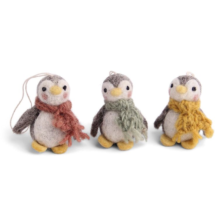 Pinguine mit Schal (3 Stück) - Anhänger (Gry & Sif)