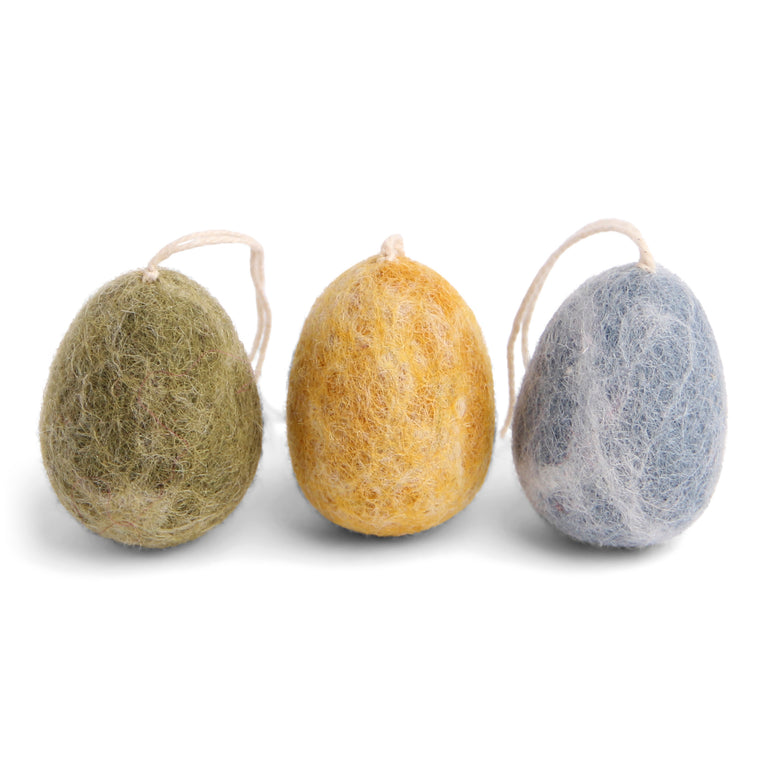 große Ostereier Filz, Ostern-Deko - 3 Stück - Anhänger Filz (Gry & Sif)