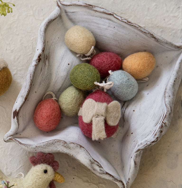 Mini Ostereier Filz, Ostern-Deko - 8 Stück - Anhänger Filz (Gry & Sif)