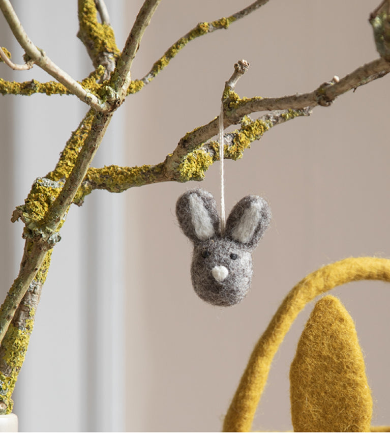 Mini Bunnies / kleine Osterhasen, Ostern-Deko - 3 Stück - Anhänger Filz (Gry & Sif)