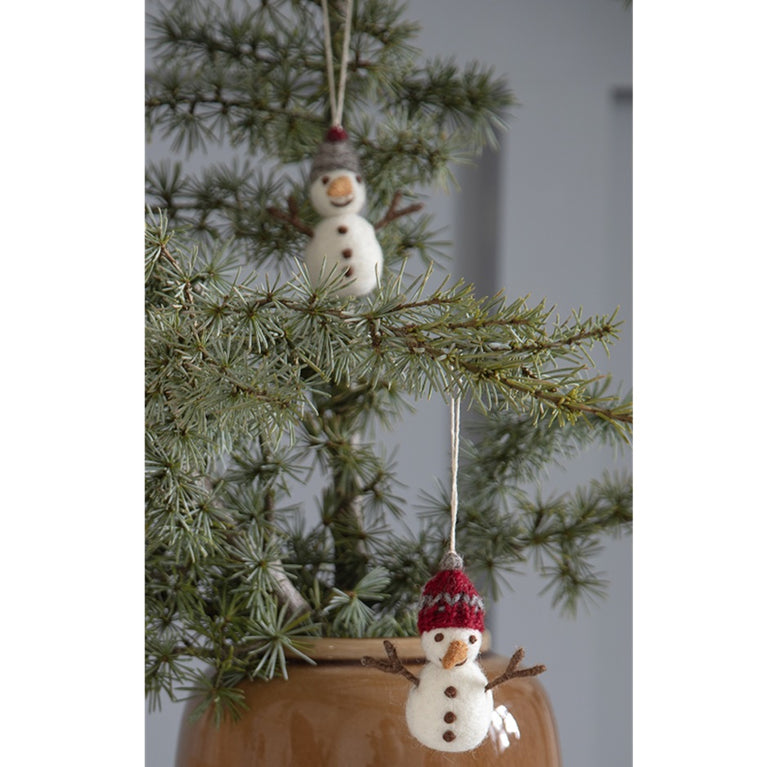 Schneemann mit Mütze (3 Stück) - Anhänger (Gry & Sif)