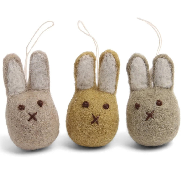 Mini Bunnies / kleine Osterhasen, Ostern-Deko - 3 Stück - Anhänger Filz (Gry & Sif)