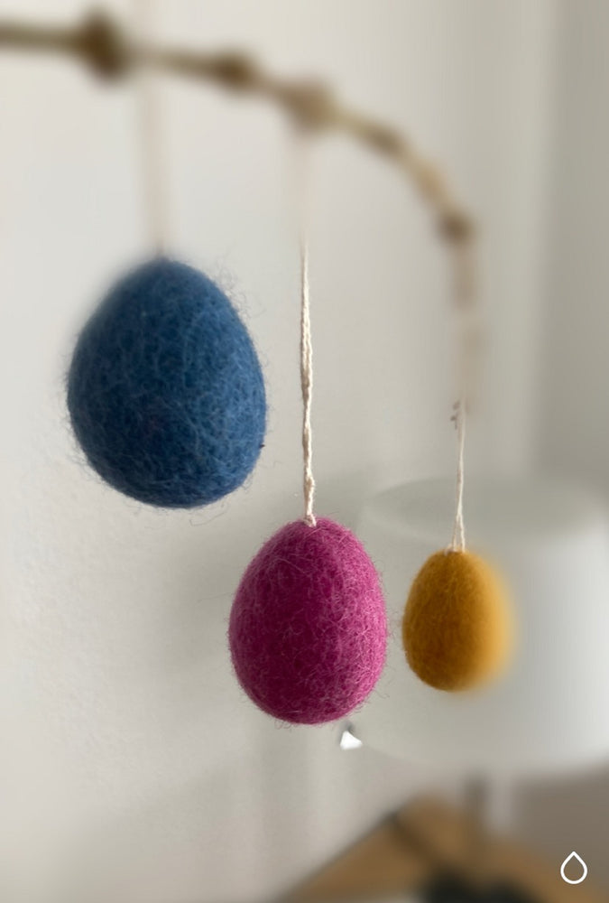 große Ostereier Filz, Ostern-Deko - 3 Stück - Anhänger Filz (Gry & Sif)