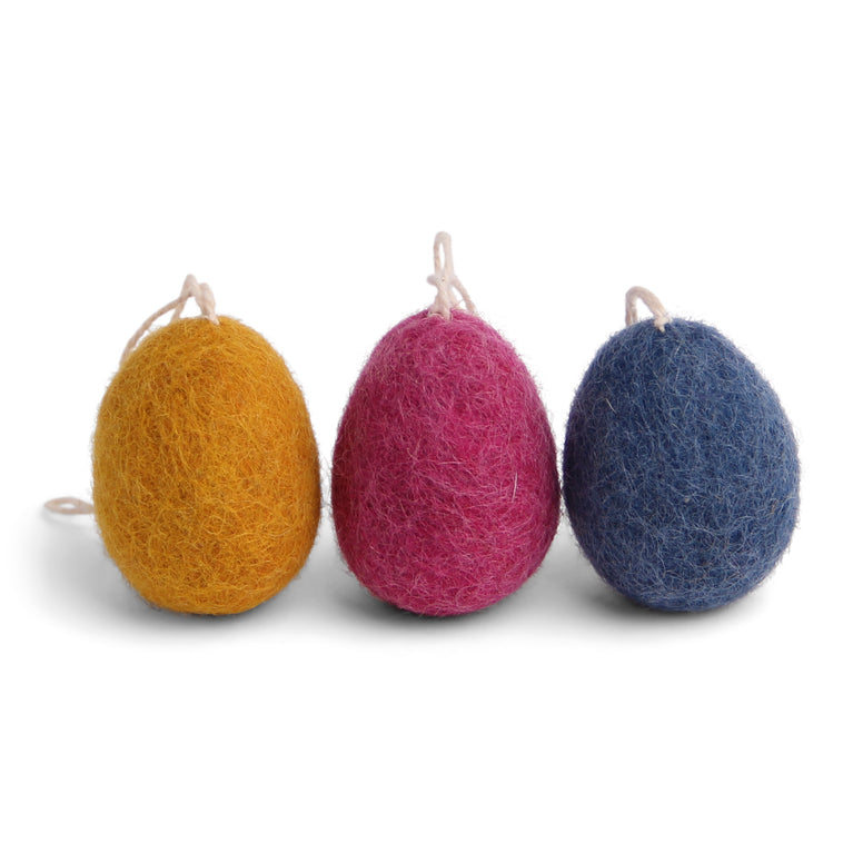 große Ostereier Filz, Ostern-Deko - 3 Stück - Anhänger Filz (Gry & Sif)
