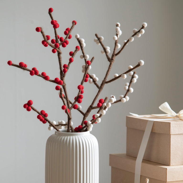 Deko-Zweige mit Beeren (1 Stück) - Ilex - 60 cm (Gry & Sif)