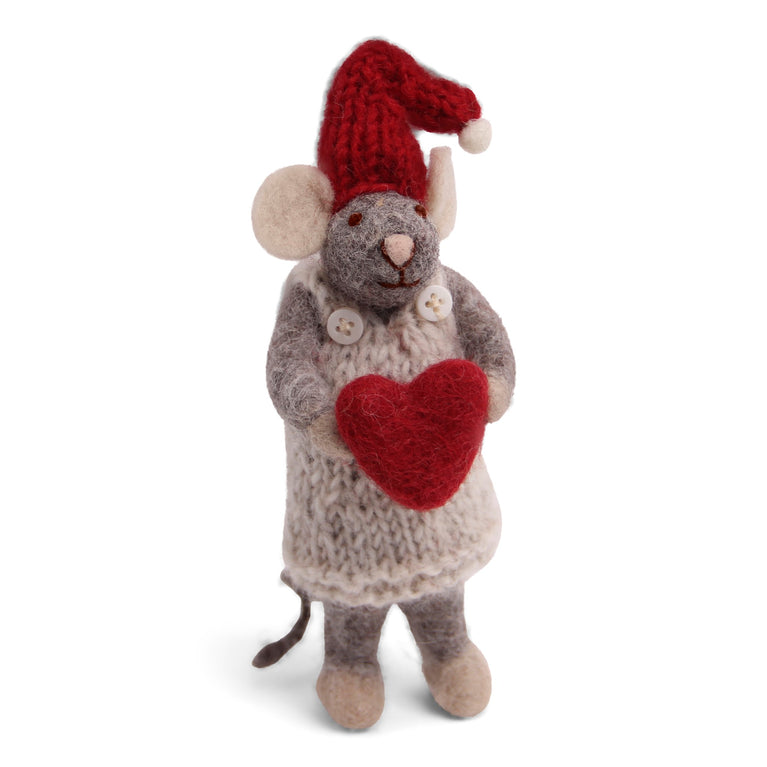 Mäuse Weihnachtsmäuse aus Filz (12-14cm) - Anhänger (Gry & Sif)