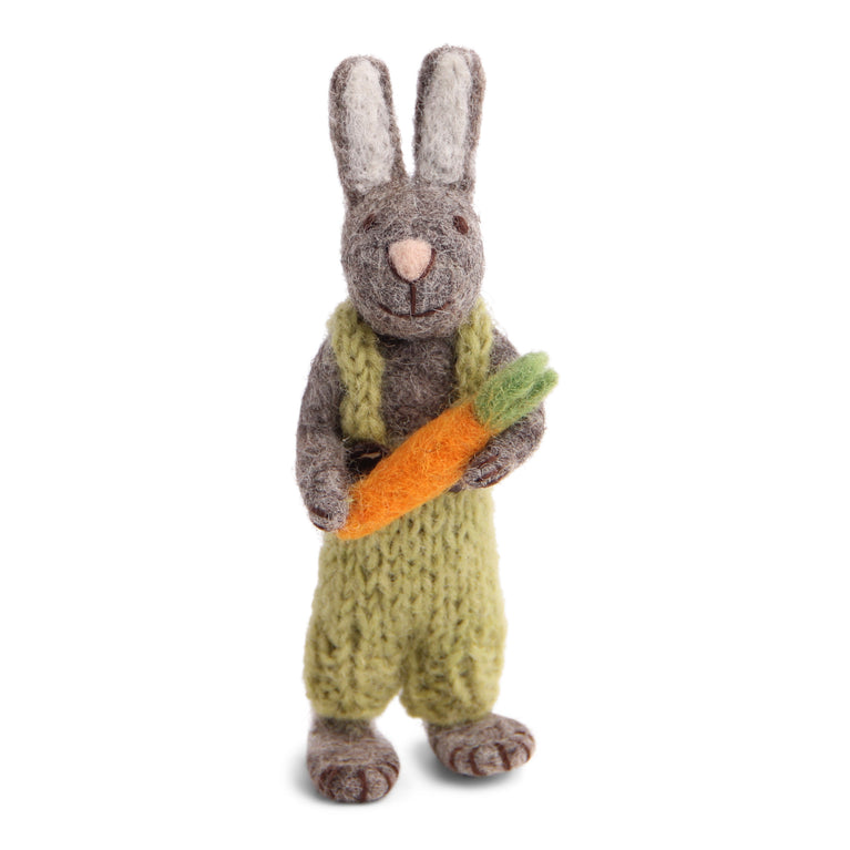 handgefilzter Osterhase Häschen mit Osterei oder Karotte - Ostern Anhänger Filz (Gry & Sif)