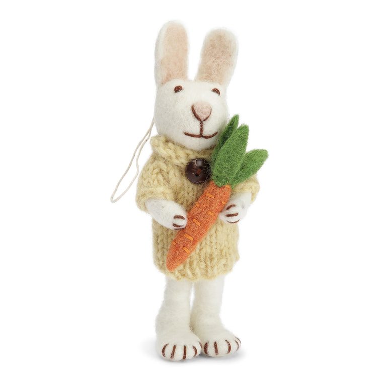 handgefilzter Osterhase Häschen mit Osterei oder Karotte - Ostern Anhänger Filz (Gry & Sif)