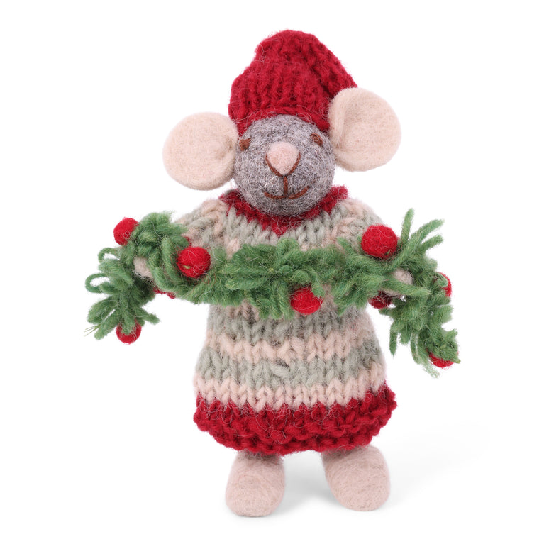 Mäuse Weihnachtsmäuse aus Filz (12-14cm) - Anhänger (Gry & Sif)