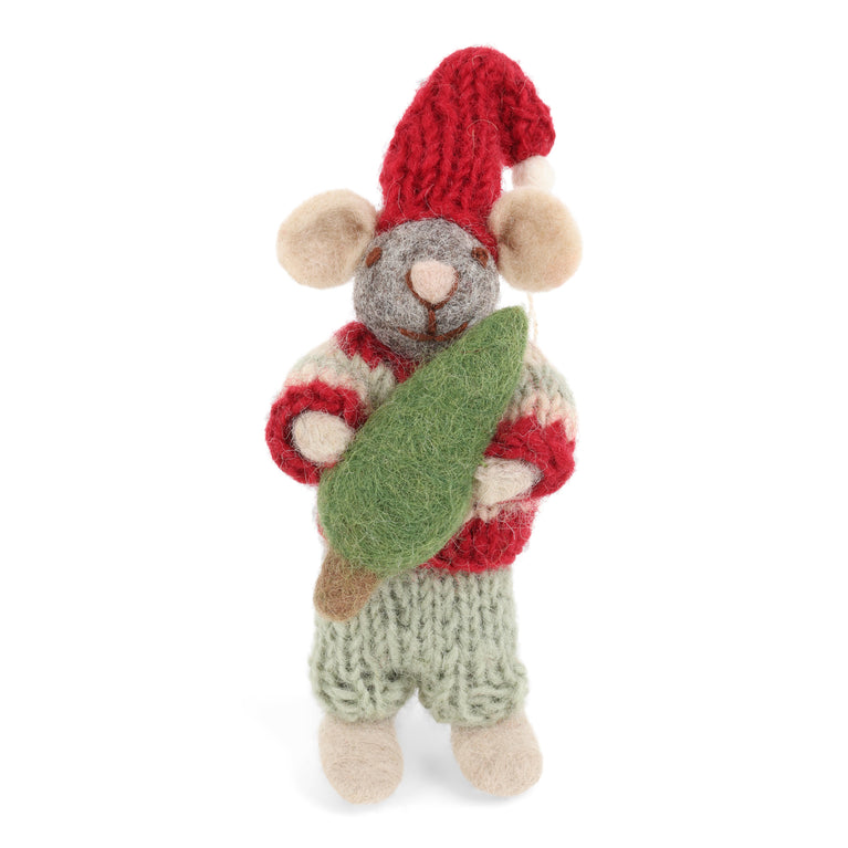 Mäuse Weihnachtsmäuse aus Filz (12-14cm) - Anhänger (Gry & Sif)