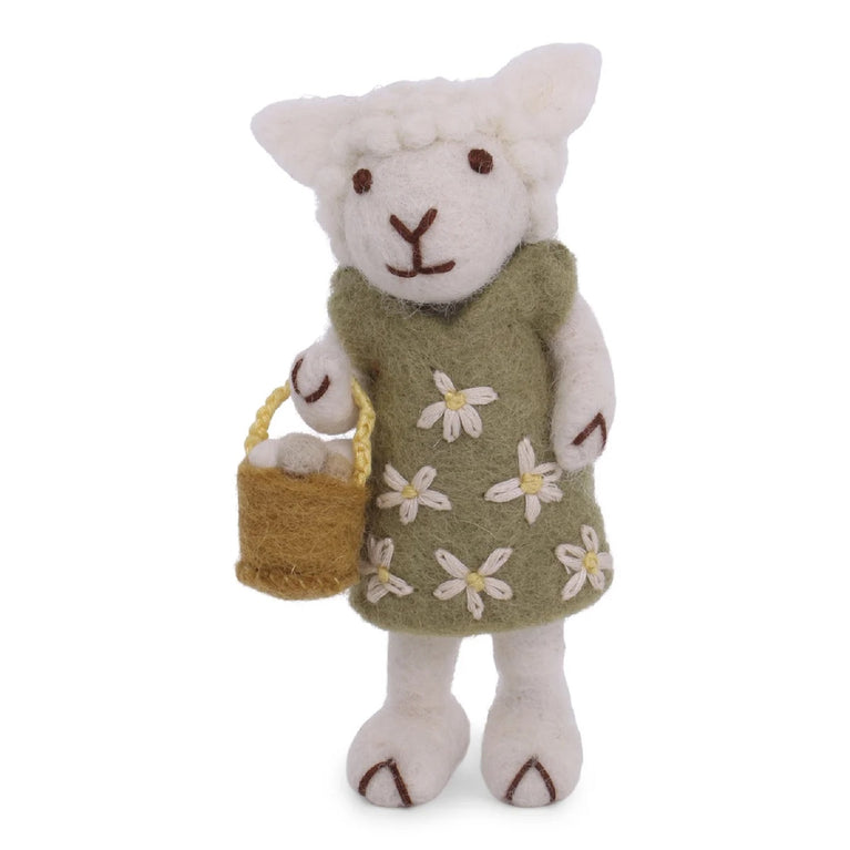 handgefilztes Osterlamm Schaf Schäfchen mit Korb oder Ei - Ostern Anhänger Filz (Gry & Sif)