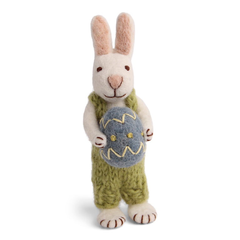 handgefilzter Osterhase Häschen mit Osterei oder Karotte - Ostern Anhänger Filz (Gry & Sif)