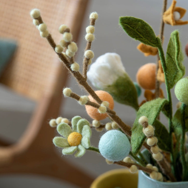 Blumenstrauß "Pastell-Mix" Filzblumen 15 Stück - (Gry & Sif)