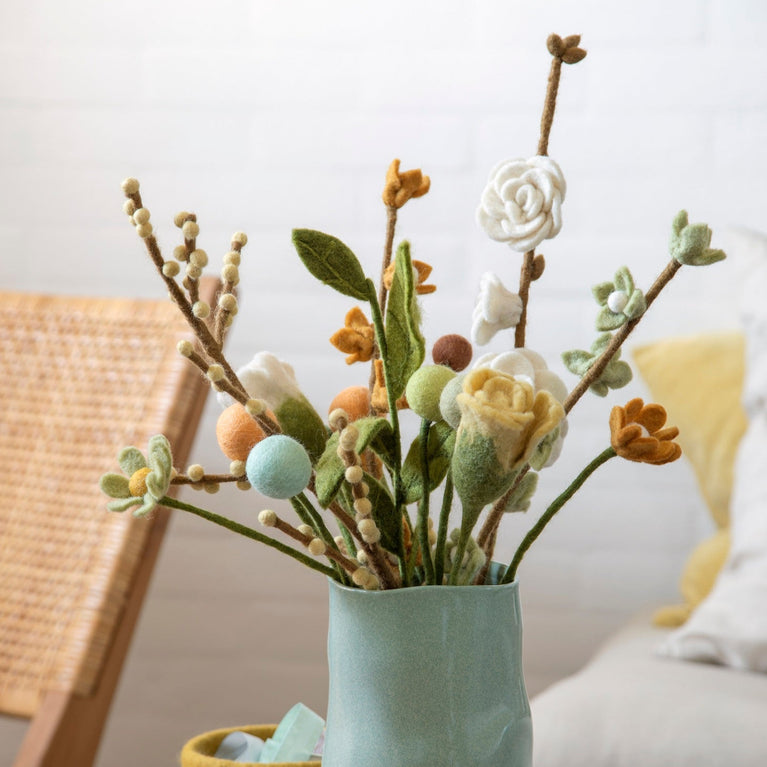 Blumenstrauß "Pastell-Mix" Filzblumen 15 Stück - (Gry & Sif)