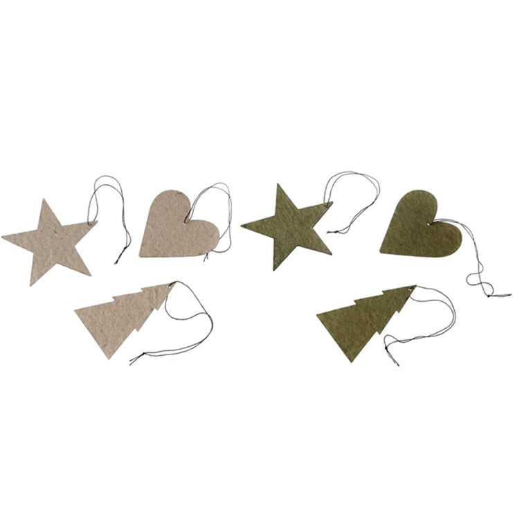 Set aus 12 Weihnachtsbaum-Anhänger aus Zellstoff Papier (OOhh)
