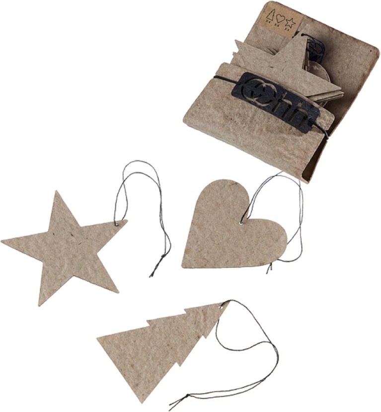 Set aus 12 Weihnachtsbaum-Anhänger aus Zellstoff Papier (OOhh)