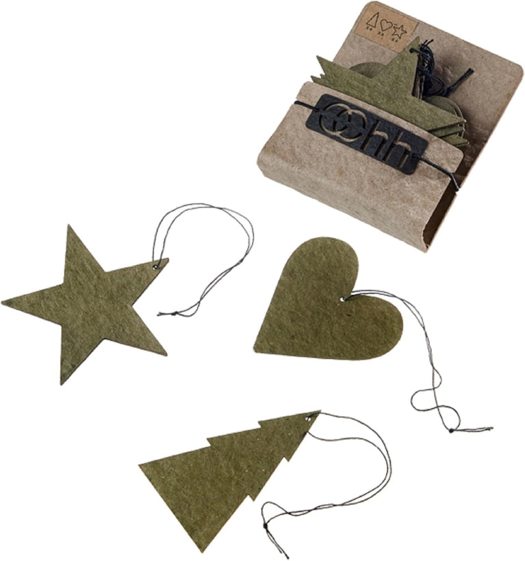 Set aus 12 Weihnachtsbaum-Anhänger aus Zellstoff Papier (OOhh)