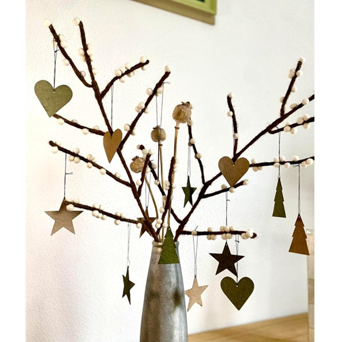 Set aus 12 Weihnachtsbaum-Anhänger aus Zellstoff Papier (OOhh)
