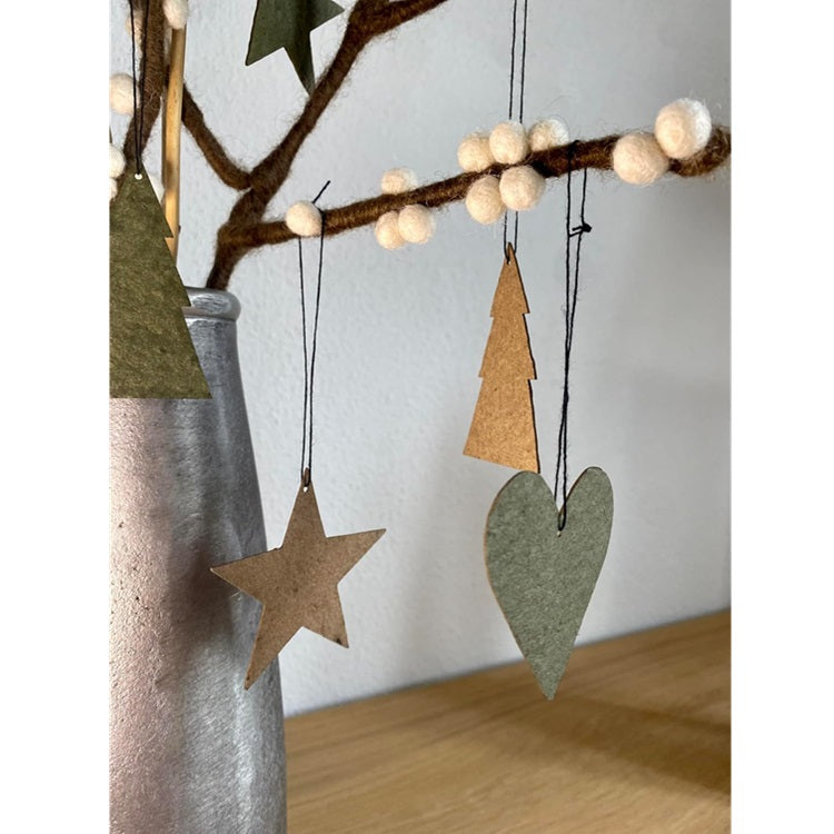 Set aus 12 Weihnachtsbaum-Anhänger aus Zellstoff Papier (OOhh)