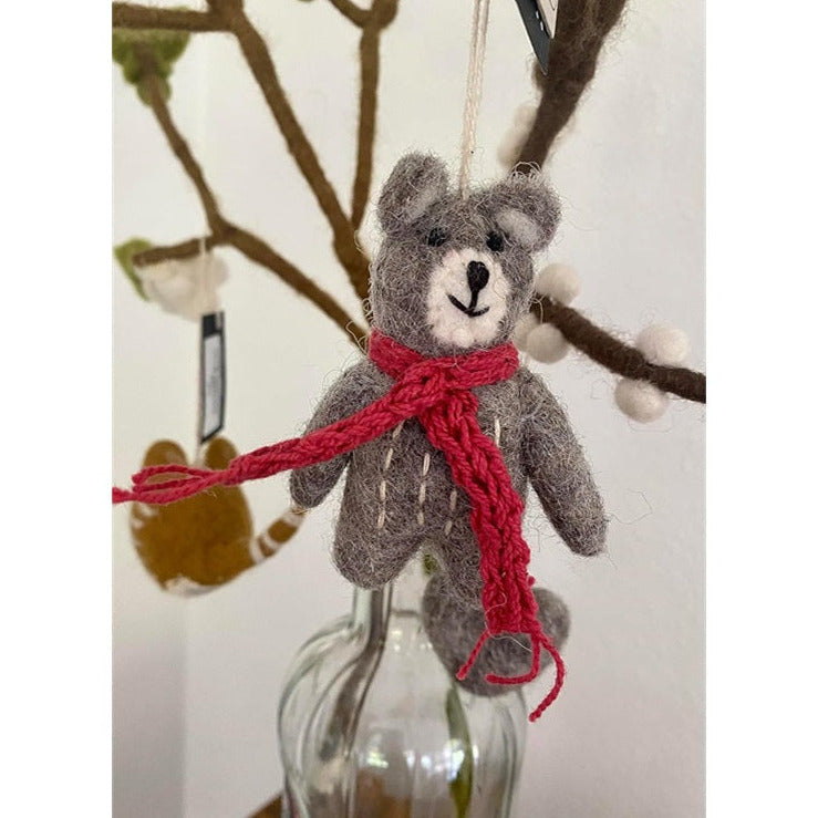 Mini-Bär mit Schal (1 Stück) - Anhänger (Gry & Sif)
