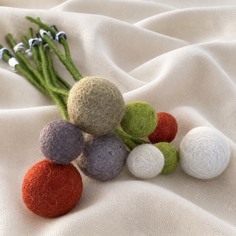 Blumenstrauß "Blumengruß natur" Filzblumen 9 Stück - (Gry & Sif)