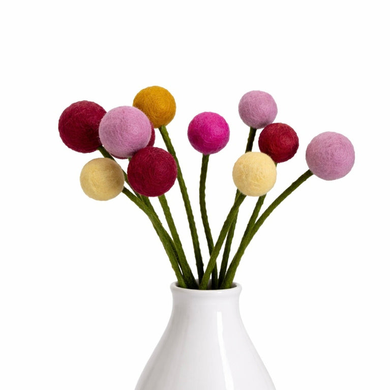 Blumenstrauß "kleiner Blumengruß rosé" Filzblumen 9 Stück - (Gry & Sif)