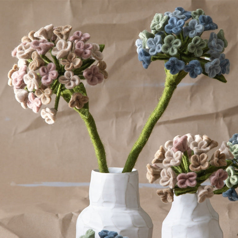 große Hortensie / Hydrangea (1 Stück) - Filzblumen - 40cm (Gry & Sif)