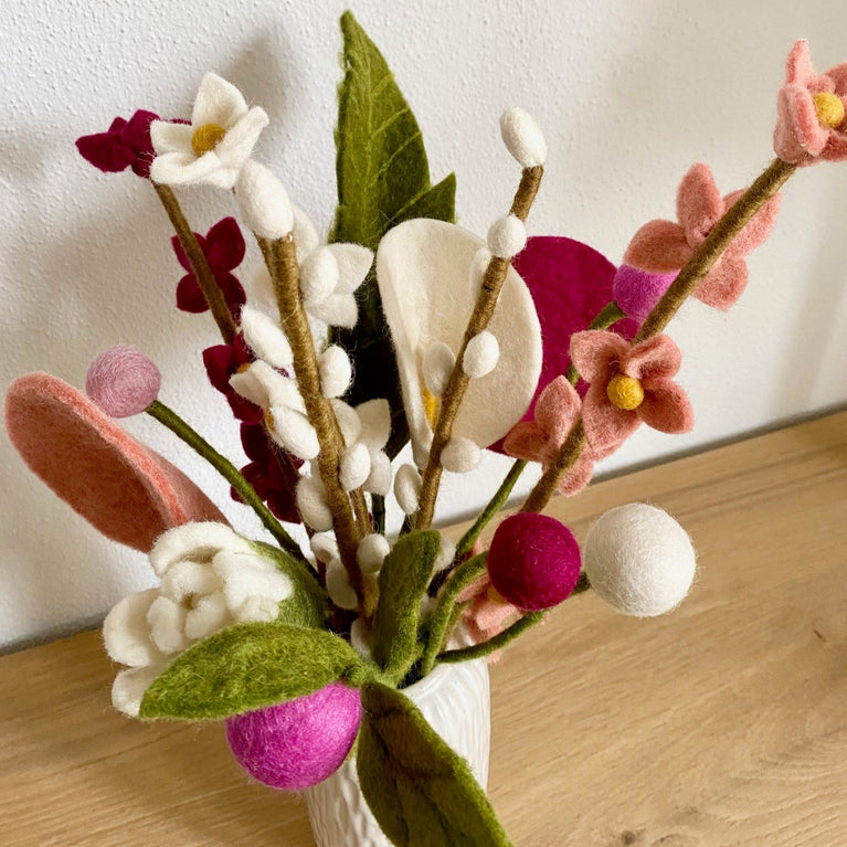 Blumenstrauß "Blütenmix" Filzblumen 17 Stück - (Gry & Sif)
