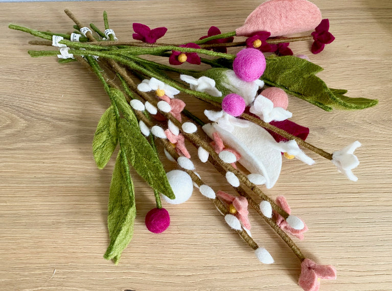 Blumenstrauß "Blütenmix" Filzblumen 17 Stück - (Gry & Sif)