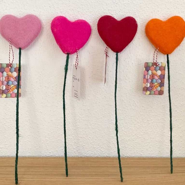 Herz am Stiel zum Valentinstag Muttertag, Stecker für Blumenstrauß (Nepalaya)
