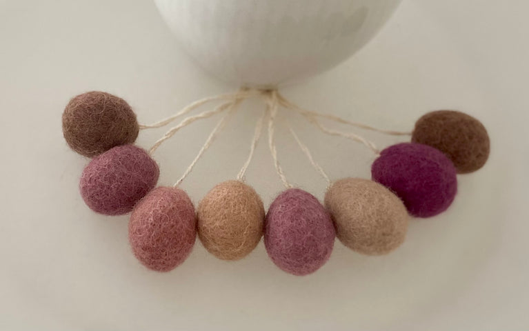 Mini Ostereier Filz, Ostern-Deko - 8 Stück - Anhänger Filz (Gry & Sif)