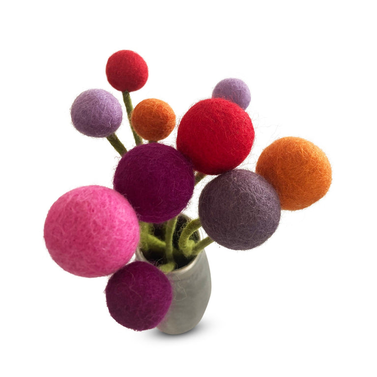 Blumenstrauß "Abendrot" Filzblumen 10 Stück - (Gry & Sif)