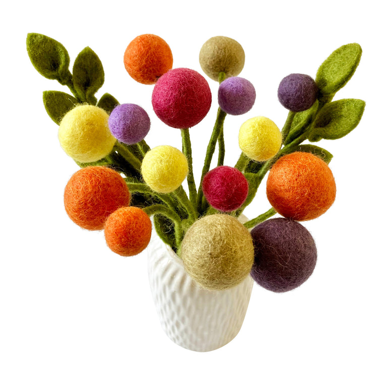 Blumenstrauß "Herbstreise" Filzblumen 17 Stück - (Gry & Sif)