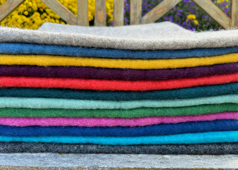 Flache Sitzkissen (1cm) aus 100% Wolle, eckig, 40x40cm, Stuhlkissen (Nepalaya)