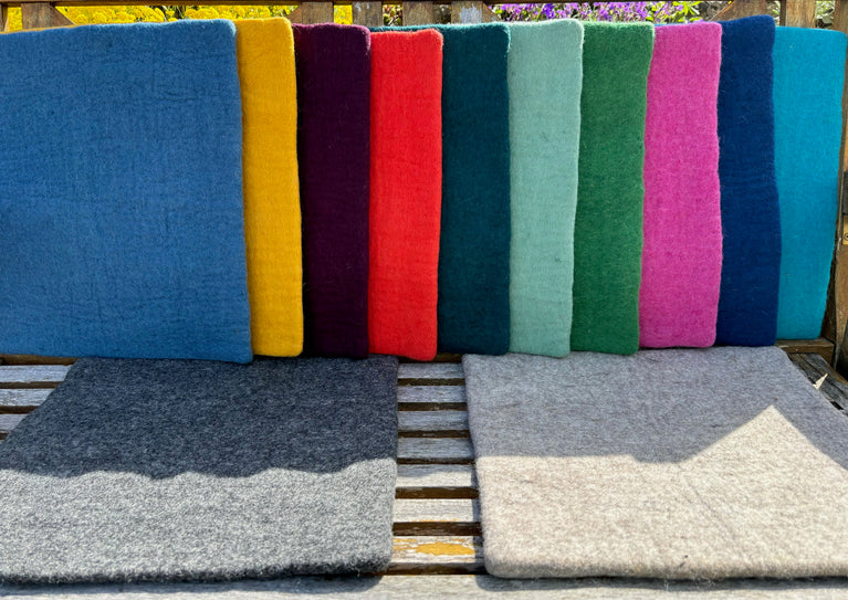 Flache Sitzkissen (1cm) aus 100% Wolle, eckig, 40x40cm, Stuhlkissen (Nepalaya)