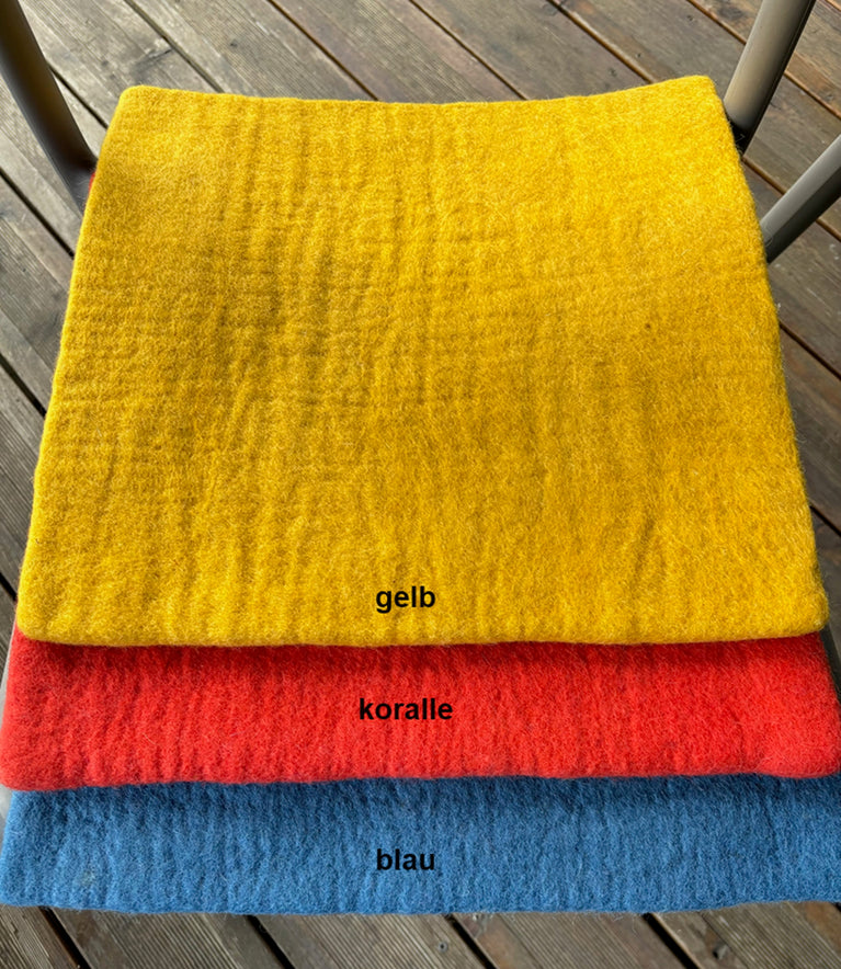 Flache Sitzkissen (1cm) aus 100% Wolle, eckig, 40x40cm, Stuhlkissen (Nepalaya)