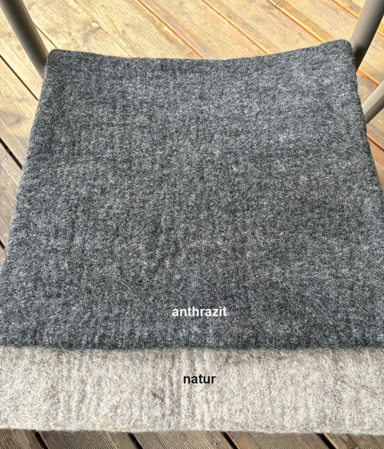 Flache Sitzkissen (1cm) aus 100% Wolle, eckig, 40x40cm, Stuhlkissen (Nepalaya)