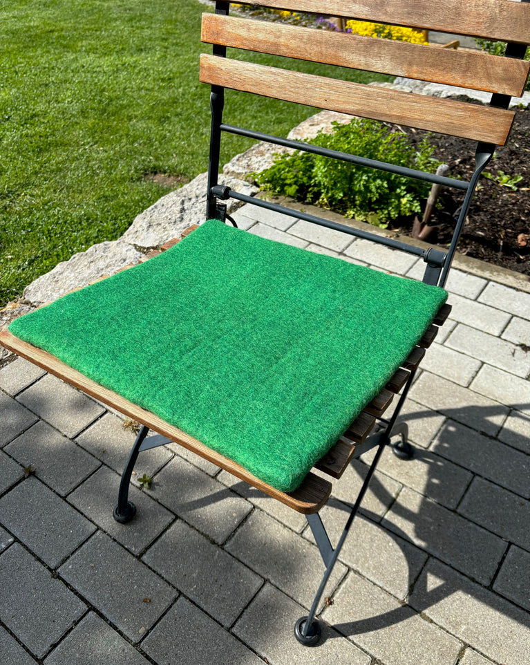 Flache Sitzkissen (1cm) aus 100% Wolle, eckig, 40x40cm, Stuhlkissen (Nepalaya)