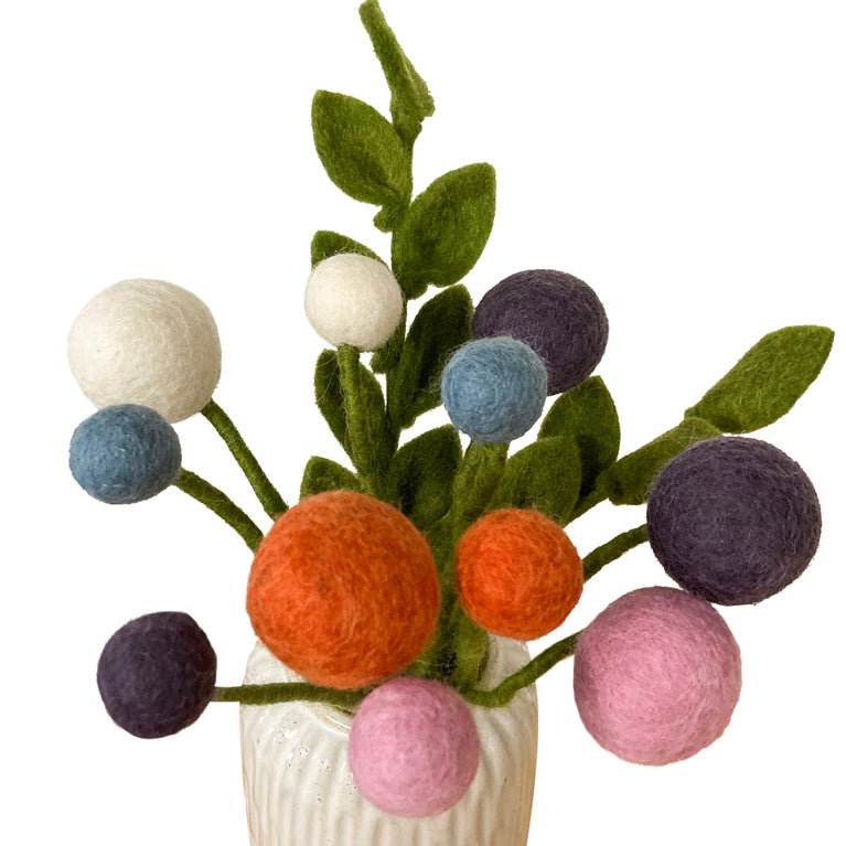 Blumenstrauß "Lavendelheide" Filzblumen 13 Stück - (Gry & Sif)