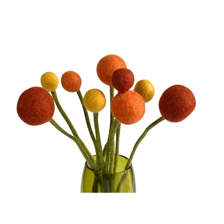 Blumenstrauß "kleiner Blumengruß orange" Filzblumen 9 Stück - (Gry & Sif)