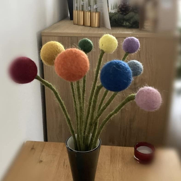 Blumenstrauß "kleiner Blumengruß bunt" Filzblumen 9 Stück - (Gry & Sif)