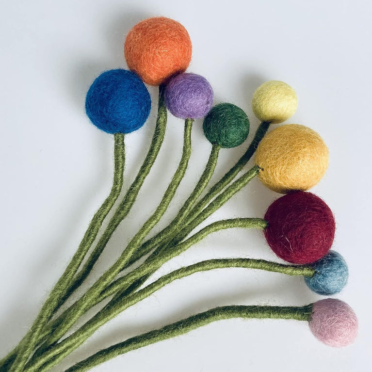 Blumenstrauß "kleiner Blumengruß bunt" Filzblumen 9 Stück - (Gry & Sif)