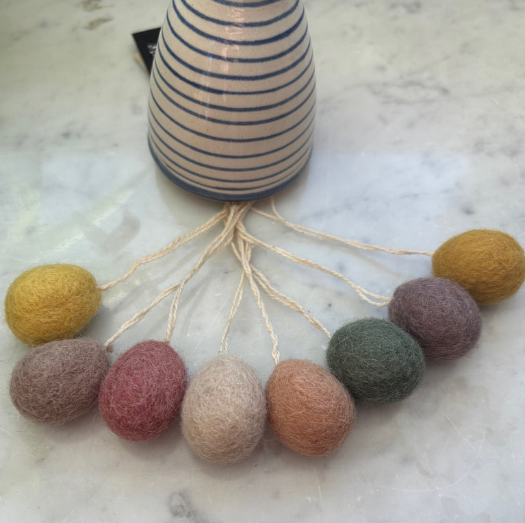 Mini Ostereier Filz, Ostern-Deko - 8 Stück - Anhänger Filz (Gry & Sif)